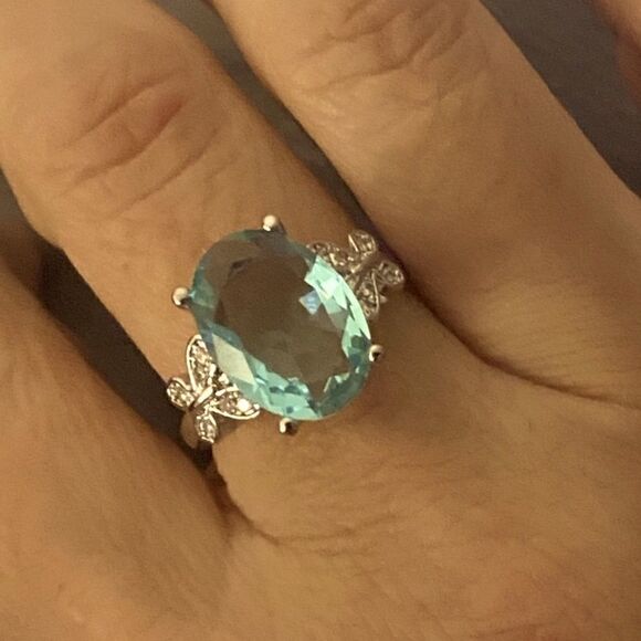 The Sloane Lovely Silver & Topaz Ring sz 7 - Picture 4 of 9